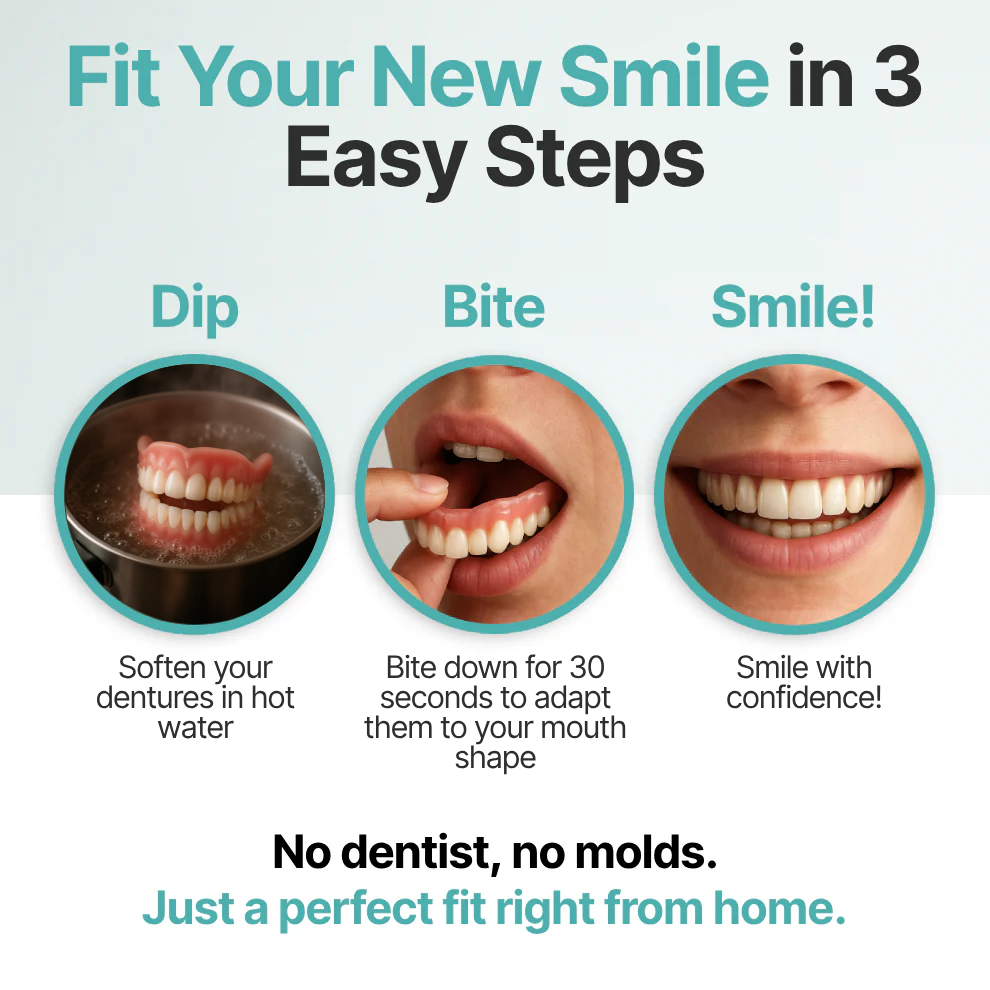 Ends Today: 80% OFF! Eatabide™ Custom-Fit Full Functional DenturesMake you more confident